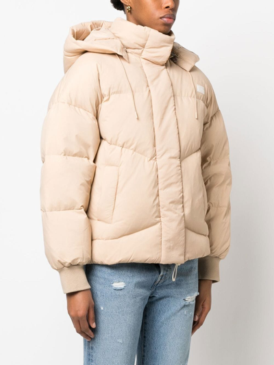 Shop Levi's Padded Classic-hood Jacket In Neutrals