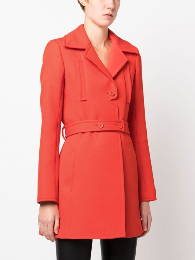 Shop Courrèges Tailored Virgin Wool Coat In Red
