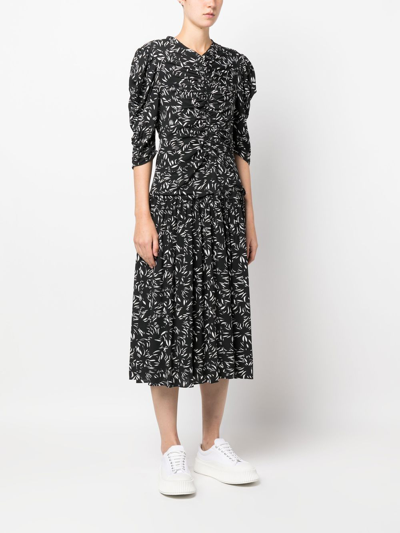 Shop Proenza Schouler Abstract-pattern Midi-dress In Black