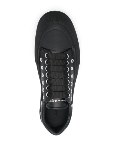 Shop Alexander Mcqueen Deck Plimsoll Low-top Sneakers In Black