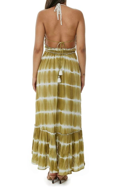 Ranee's Embellished Halter Maxi Dress In Green