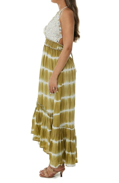 Ranee's Embellished Halter Maxi Dress In Green