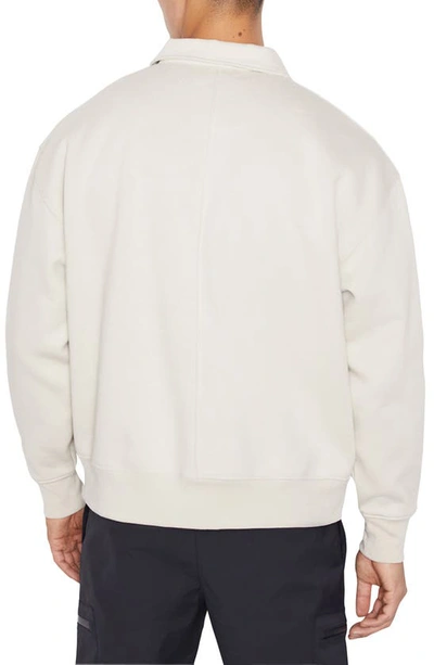 Shop Frame Fleece Polo Sweatshirt In Milk Beige