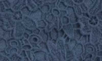 Nina Leonard Jewel Neck Lace Dress In Blue Moon