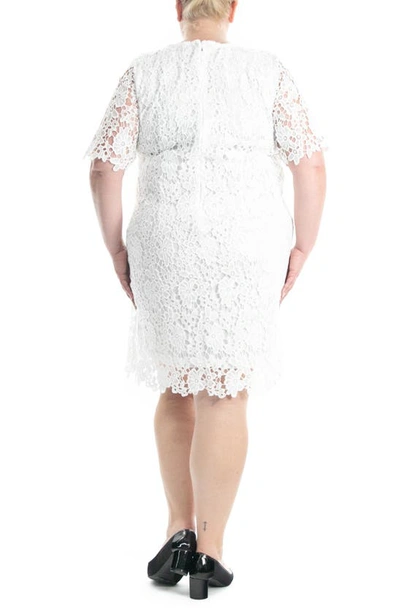 Shop Nina Leonard Crochet Lace Sheath Dress In Ivory