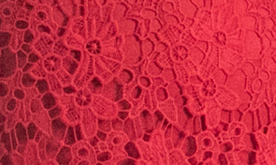 Nina Leonard Crochet Lace Sheath Dress In Nina Red