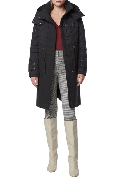 Andrew Marc Synclaire Quilted Coat In Black