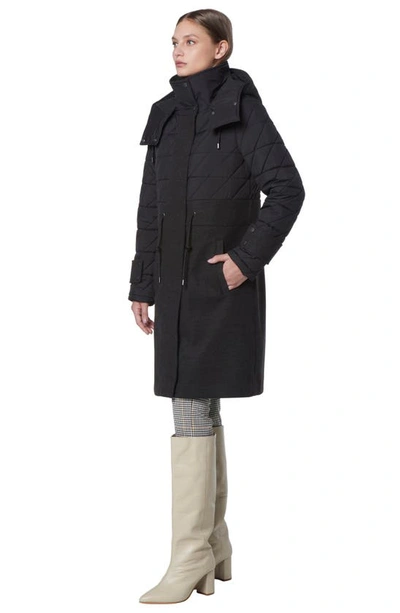 Andrew Marc Synclaire Quilted Coat In Black