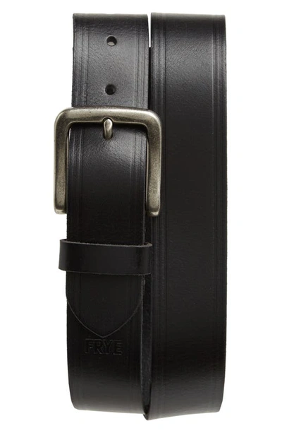 Shop Frye Triple Heat 38mm Creased Belt In Black / Dark Antique Nickel