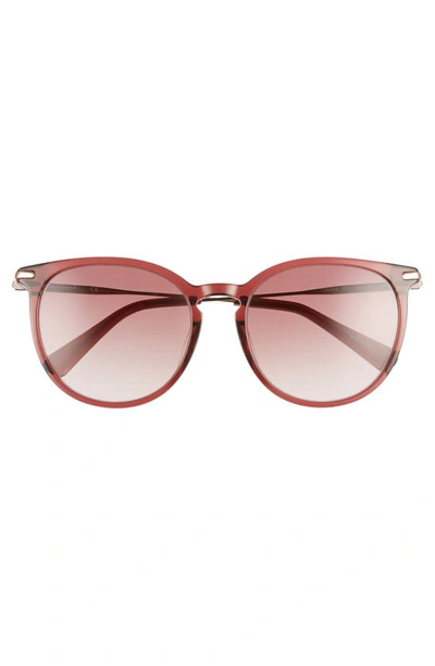Shop Longchamp Roseau 54mm Round Sunglasses In Ruby/ Brown