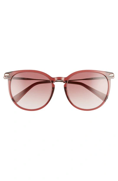 Longchamp Roseau 54mm Round Sunglasses In Ruby/ Brown
