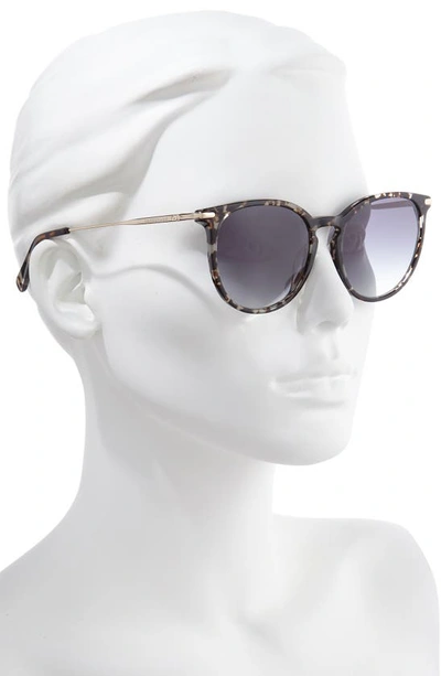 Shop Longchamp Roseau 54mm Round Sunglasses In Havana Aqua/ Blue