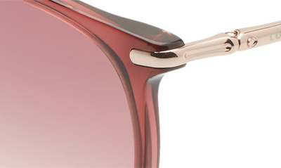 Shop Longchamp Roseau 54mm Round Sunglasses In Ruby/ Brown