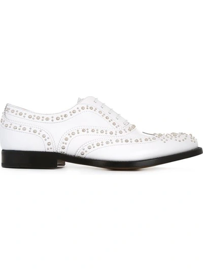 Church's The Burwood Studded Leather Brogues In White
