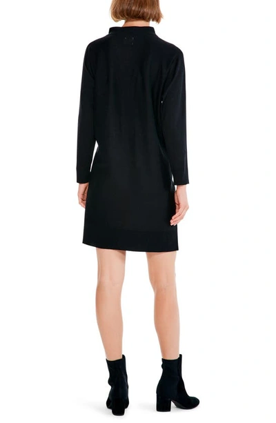 Shop Nic + Zoe Twinkle Vital Long Sleeve Shift Dress In Black Onyx
