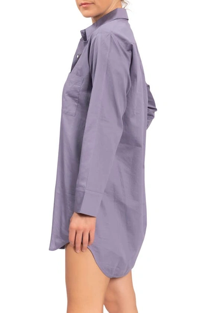 Shop Everyday Ritual Rick Cotton Sleep Shirt In Violet