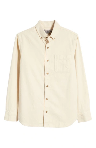 Schott Heather Flannel Long Sleeve Button-up Shirt In Oatmeal