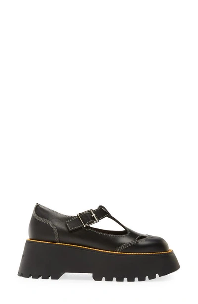 Shop Burberry Mila Platform Mary Jane Oxford In Black