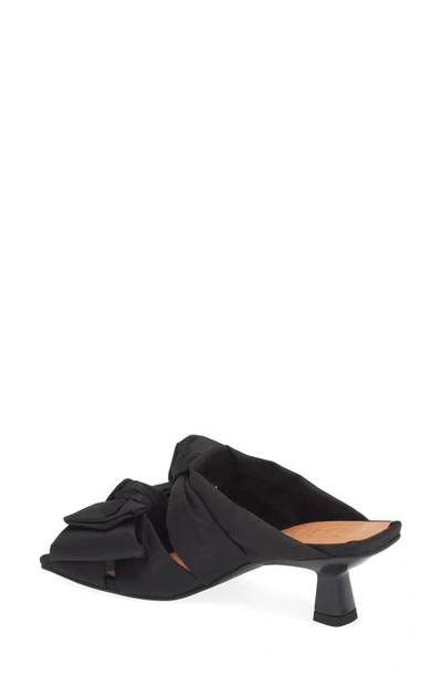 Shop Ganni Soft Bow Kitten Heel Sandal In Black