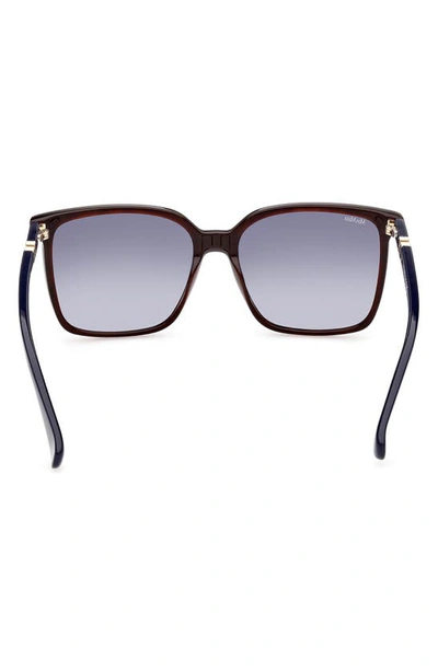 Shop Max Mara 57mm Gradient Square Sunglasses In Blue/ Other / Gradient Blue