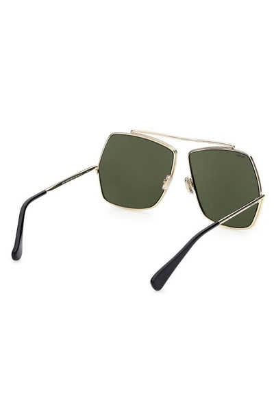 Shop Max Mara 64mm Geometric Sunglasses In Shiny Gunmetal / Smoke