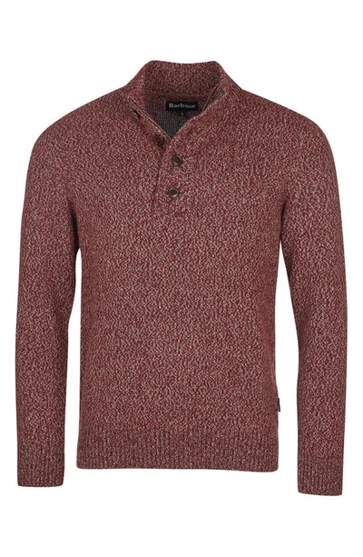 Shop Barbour Sid Half Zip Wool & Cotton Sweater In Crimson Marl