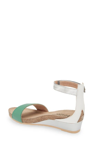 Shop Naot 'pixie' Sandal In Soft Jade/ Soft White/silver