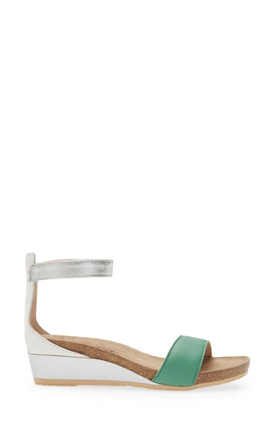 Shop Naot 'pixie' Sandal In Soft Jade/ Soft White/silver