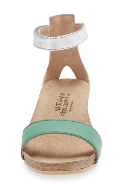 Shop Naot 'pixie' Sandal In Soft Jade/ Soft White/silver