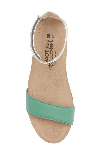 Shop Naot 'pixie' Sandal In Soft Jade/ Soft White/silver