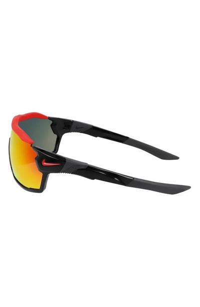 Shop Nike Show X Rush 58mm Shield Sunglasses In Black/ Red Mirror