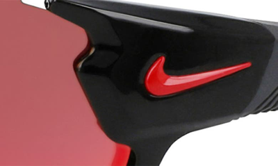 Shop Nike Show X Rush 58mm Shield Sunglasses In Black/ Red Mirror