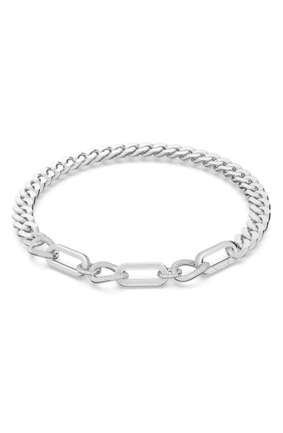 Shop Swarovski Dextera Mixed Link Necklace In Silver