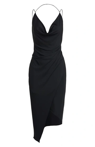 Shop Et Ochs Ila Cowl Neck Asymmetric Hem Midi Dress In Black