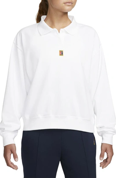 Shop Nike Court Dri-fit Heritage Tennis Polo In White