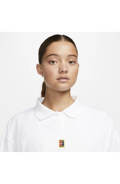 Shop Nike Court Dri-fit Heritage Tennis Polo In White
