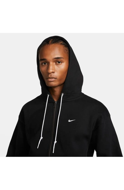 Shop Nike Solo Swoosh Zip Hoodie In Black/ White