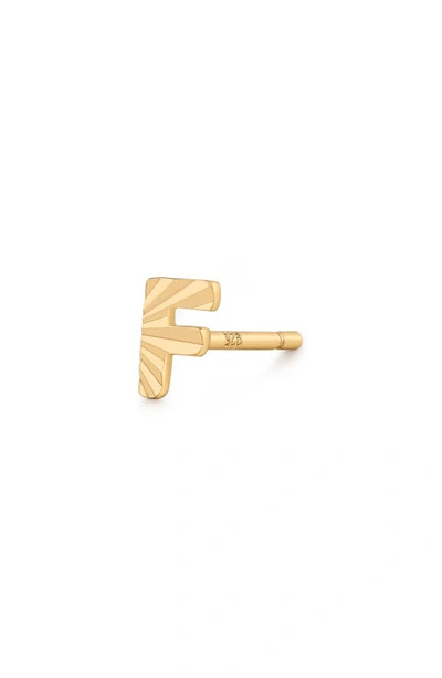Shop Made By Mary Initial Single Stud Earring In Gold - F