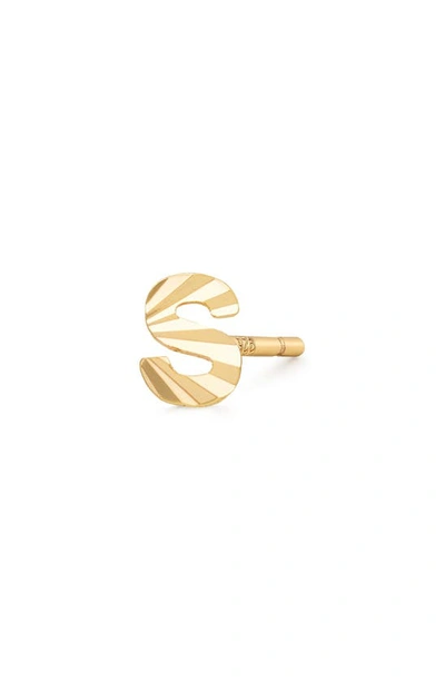 Shop Made By Mary Initial Single Stud Earring In Gold - S