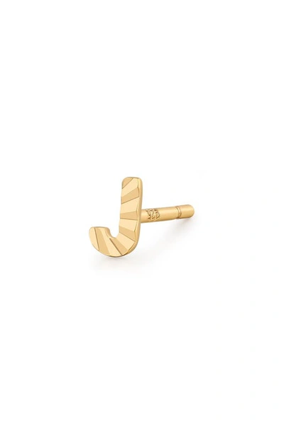Shop Made By Mary Initial Single Stud Earring In Gold - J