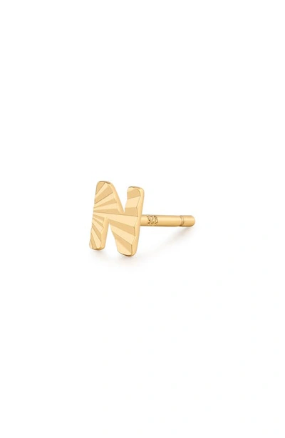 Shop Made By Mary Initial Single Stud Earring In Gold - N