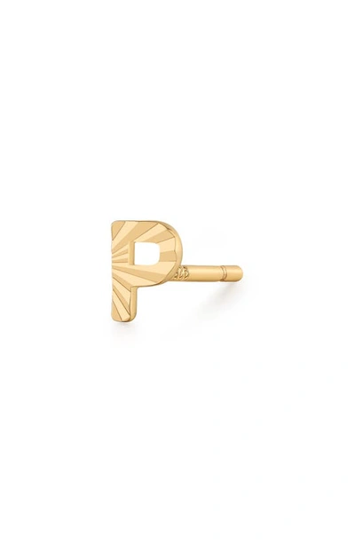Shop Made By Mary Initial Single Stud Earring In Gold - P