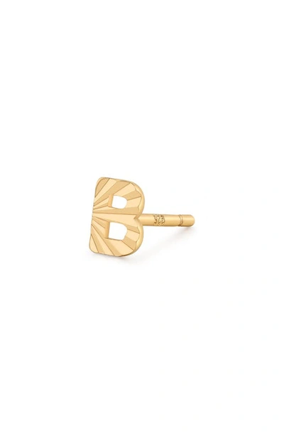 Shop Made By Mary Initial Single Stud Earring In Gold - B