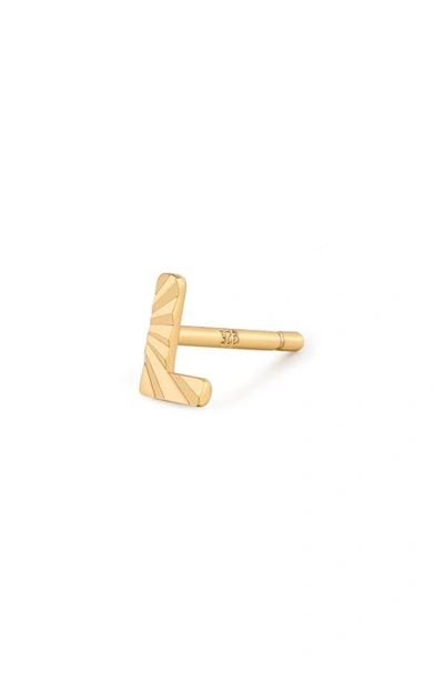 Shop Made By Mary Initial Single Stud Earring In Gold - L