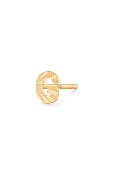 Shop Made By Mary Initial Single Stud Earring In Gold - G