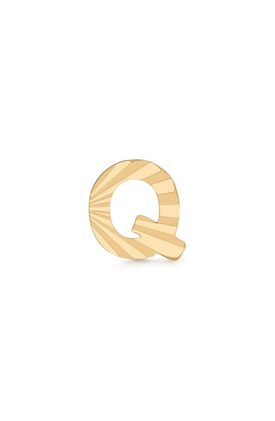 Shop Made By Mary Initial Single Stud Earring In Gold - Q