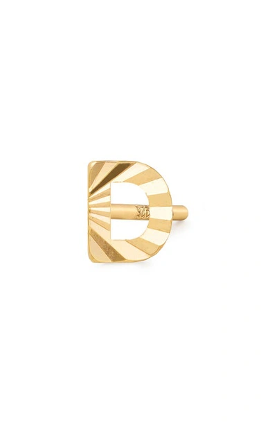 Shop Made By Mary Initial Single Stud Earring In Gold - D