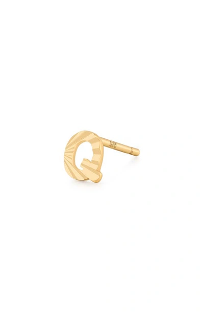 Shop Made By Mary Initial Single Stud Earring In Gold - Q
