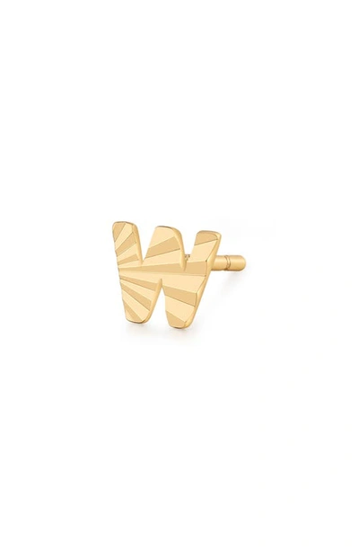 Shop Made By Mary Initial Single Stud Earring In Gold - W