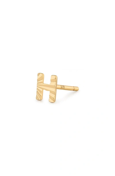 Shop Made By Mary Initial Single Stud Earring In Gold - H